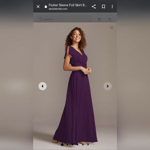 Long Flutter Sleeve David's Bridal Dress